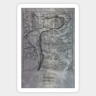 Prague, Czech Republic, city map Sticker